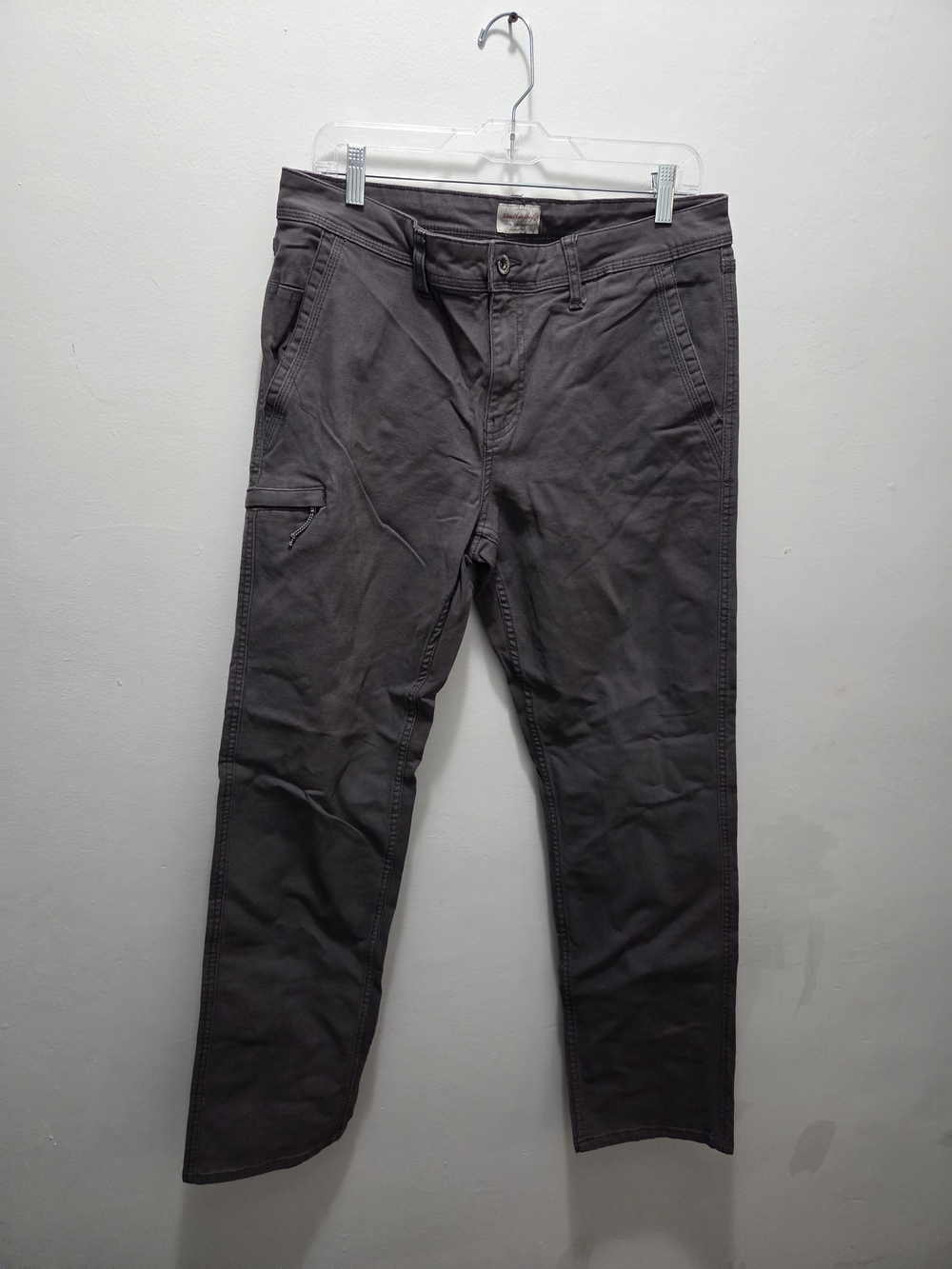 Weatherproof Men’s Gray Relaxed Fit Cargo Canvas Pants w/ Pockets 32×34 Waist